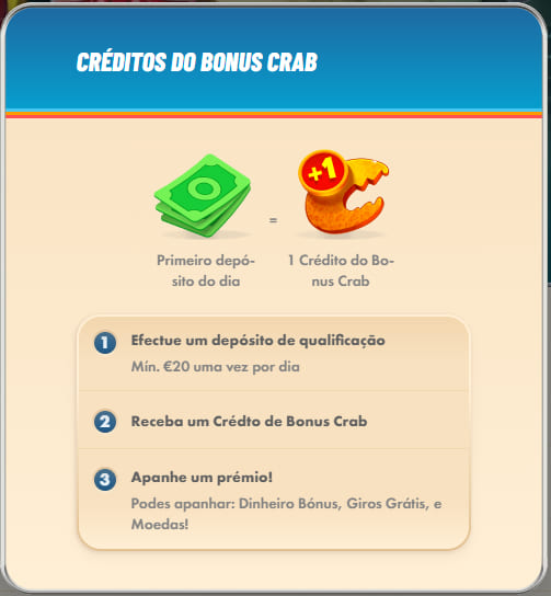 Bónus Crab no casino Vegasino Portugal